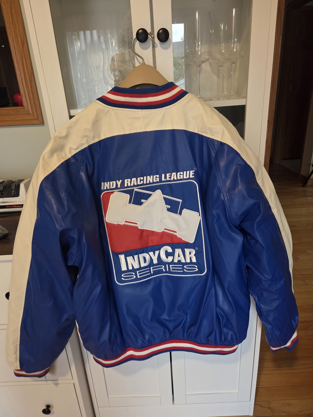 Blue and Cream Racing Bomber Jacket - Picture 3 of 5